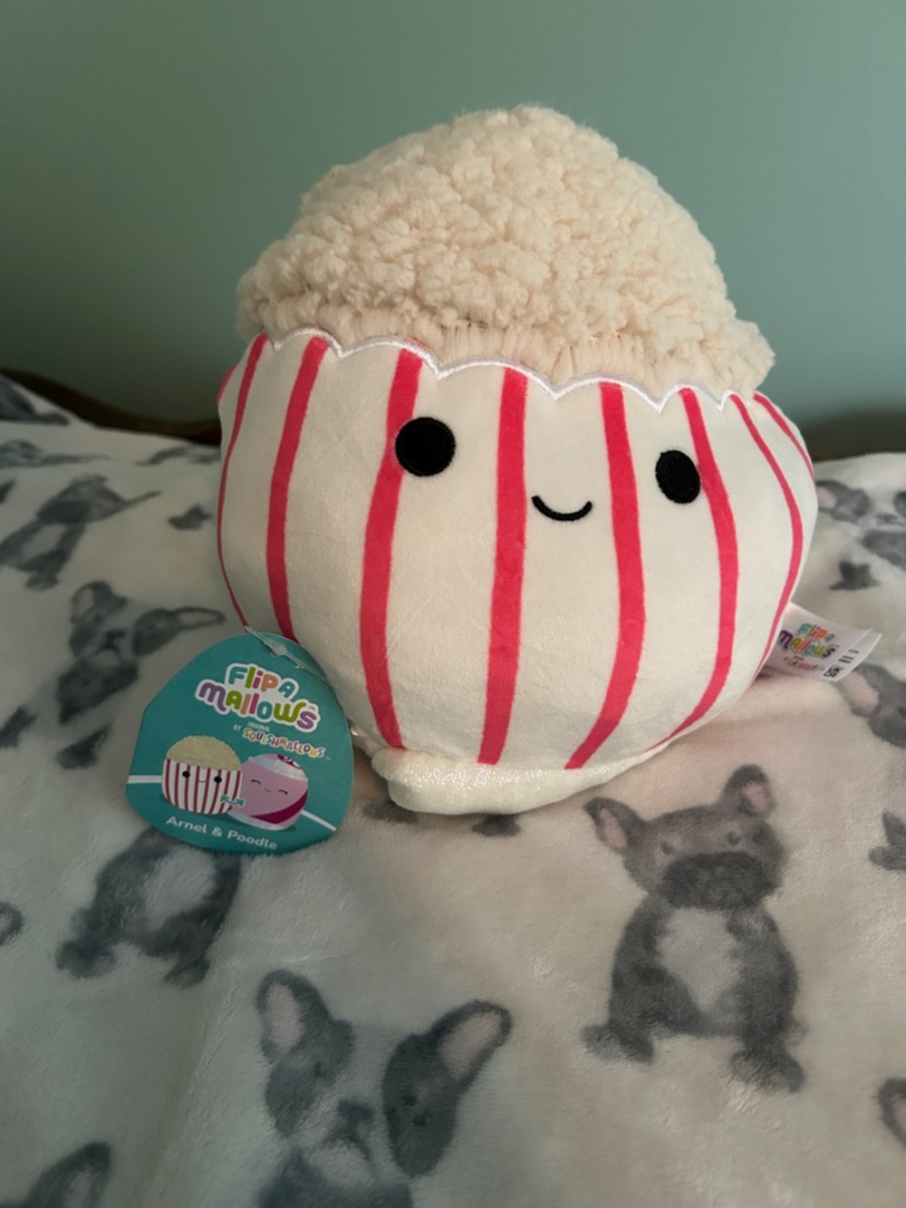 Squishmallows Pink & Cream Striped Cupcake Plush